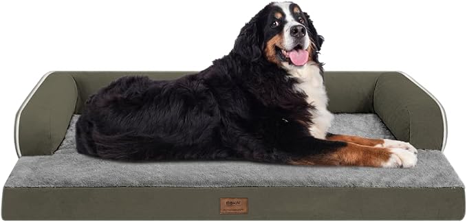 Large Dog Bed Orthopedic Washable: Orthopedic Dark Green Dog beds - Image 9
