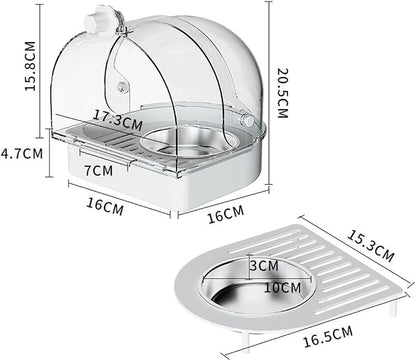 Hanging Brid Bath with Feeder for Cage, 3 in 1 Multifunction Bird - Image 4