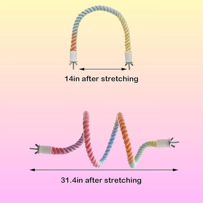 2Pcs Gradient Bird Rope Perch Stand Bird Cage Climbing Rope Toys Accessories of - Image 2