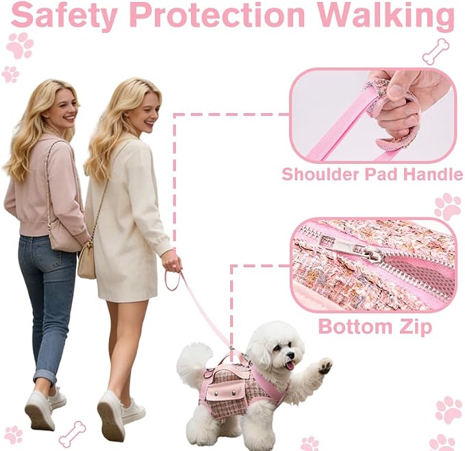 Dog Lift Harness Backpack for Small Dogs Cats, Adjustable Straps Dog Sling - Image 7