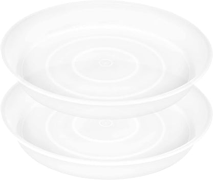 2 Pack of 12 inch Plant Saucer, 1.7" Depth Tray, Large Deep Garden Plastic by Bleuhome