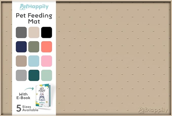 Dog Food Mat - 24x15 Raised Edges Dogs Mat by PETHAPPILY