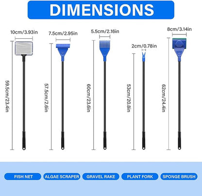 5 in 1 Fish Tank Cleaner Kit Aquarium Cleaning Tools - Image 4