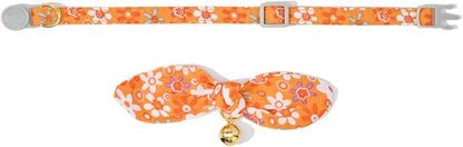 2 Pack Cotton Cat Collar, Removable Bowtie, Floral Pattern, Safety Breakaway - Image 8