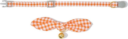 Bowtie Cat Collar with Bell 2 Pack Cotton Breakaway Kitten Collars with - Image 8