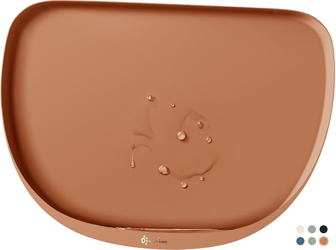 DownyPaws Dog Food Mats for Floors Waterproof, BPA Free Silicone Dog Bowl Mat by DownyPaws