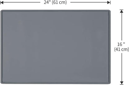 Dog Food Mat, Silicone Waterproof Food Tray, Non Slip Pet Bowl Mats Placemat - Image 5