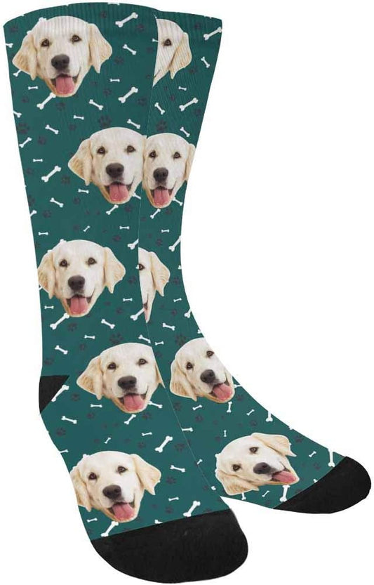 MyPupSocks Custom Personalized Photo Pet Face Socks, Cat and Dog Tracks Paws by MyPupSocks