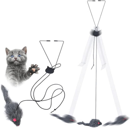 Kalimdor Interactive Cat Feather Toys, Retractable Teaser Toy ，Hanging by Kalimdor
