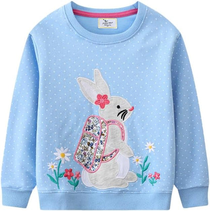 Toddler Baby Girls Cotton Sweater, Long Sleeve Crewneck Sweatshirt Pullover by Unknown