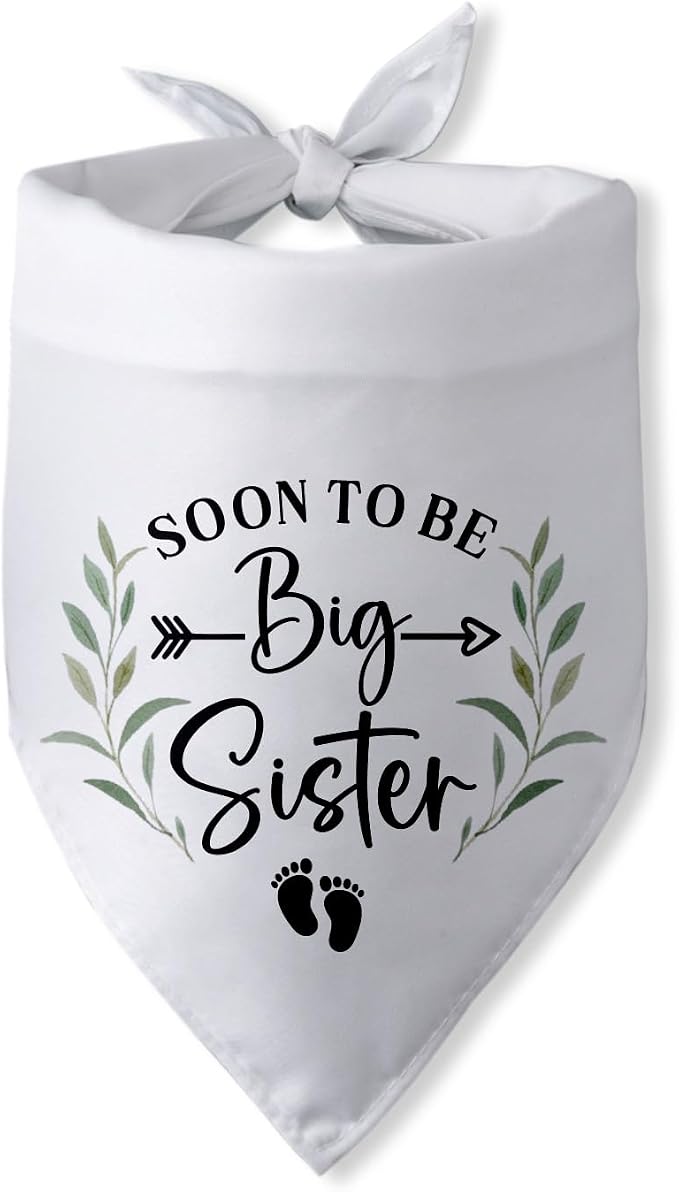 Soon to Be Big Sister Dog Bandana Baby Announcement Dog Gender Reveal Outfit by PwrlveiutforYou