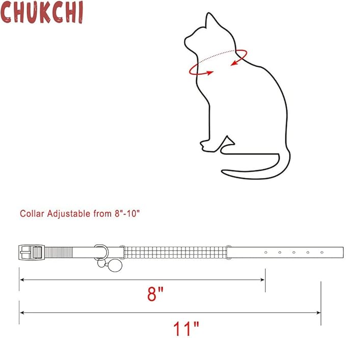 CHUKCHI Soft Velvet Safe Cat Adjustable Collar Bling Diamante - Image 7