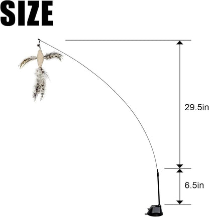 TTcat Cat Feather Toys Suction Cup, 2 Cat Wands, Interactive Toys - Image 2
