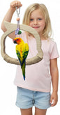 Wooden Bird Swing Perch Toy for Small and Medium Parrots, Natural Wood Ring by Birdsfavoriteropeswing