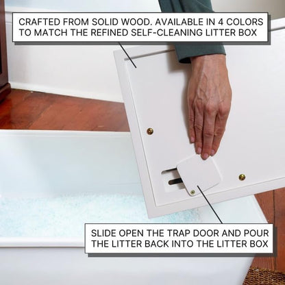 Refined Self Cleaning Litter Box Cabinet-Litter Catch White - Image 4