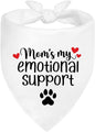 Mom’s My Emotional Support White Dog Bandana, Decor Accessories by ZBBFSCSB
