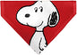 Peanuts Pet Bandana Snoopy Smiling Face Pose Red Slip On Collar Bandana Only by Buckle-Down