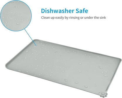 AUDWUD Silicone Waterproof Pet Feeding Mats, Anti Slip Bowl Pad, Dog Mat - Image 5