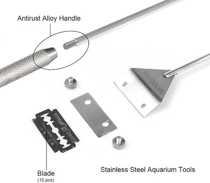HOTOOLME Aquarium Scraper, 25.6" Stainless Steel Scraper Cleaning Razor - Image 4