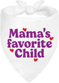 Mama's Favorite Child White Dog Bandana, Funny Photo Prop Pet Scarf Accessories by ZBBFSCSB