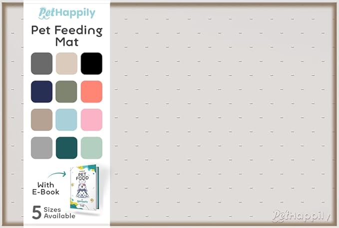 Dog Food Mat - 24x15 Raised Edges Dogs Mat by PETHAPPILY