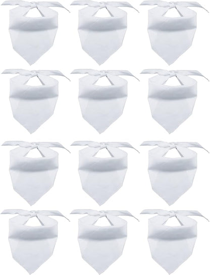 12 Pieces Sublimation Pet Bandanas White Heat Transfer Triangle Dog Scarf Blank by GroceryProduct
