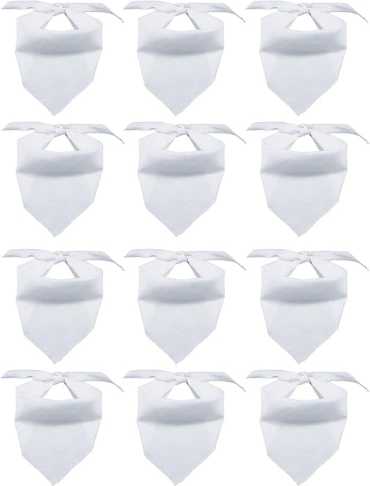 12 Pieces Sublimation Pet Bandanas White Heat Transfer Triangle Dog Scarf Blank by GroceryProduct