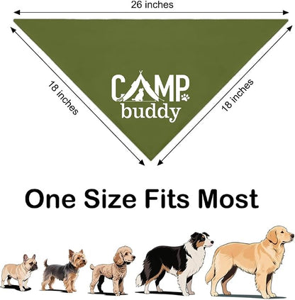 Camp Buddy Green Dog Bandana, Funny Puppy Scarf Photo Prop - Image 2