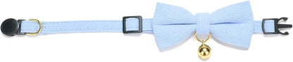 Soft Corduroy Cat Collar with Bell and Bowtie, Safety Breakaway Clasp, - Image 7