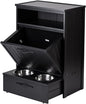 New Age Pet ECOFLEX Brea Dog Food Pantry in Black, Two 32 oz Bowls, Moisture by NewAgePet