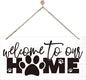 Welcome Sign for Front Door, Front Door Decor Wooden Hanging Sign for Wall Decor by corner+wind