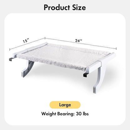 Window Sill Mount Cat Perch for Indoor Cats, One-Step Sliding Clamping Slot - Image 4
