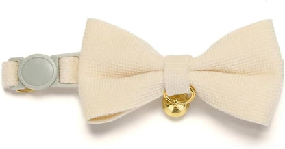 Soft Corduroy Cat Collar, Plaid Pattern, - Image 2