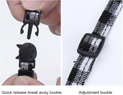 Orange Plaid Bow Cat Collar - Image 5