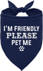 I'm Friendly Please Pet Me Dog Bandana, Dark Blue Dog Bandana, Funny Cute Pet by ZPPRJF