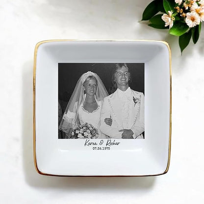 Custom Photo Ring Dish, Personalized Picture Trinket Tray, Wedding Anniversary - Image 2
