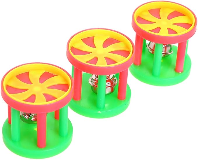 QBLEEV Bird Roller Rattles Toys, Parrot Foot Toys, Foraging Chewing Bell - Image 3