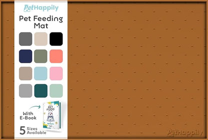 Dog Food Mat - 28x18 Raised Edges Dogs Mat by PETHAPPILY