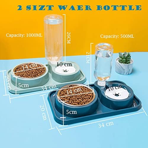 Double Dog Cat Bowl Set with Automatic Water Dispenser, Stainless Steel - Image 7