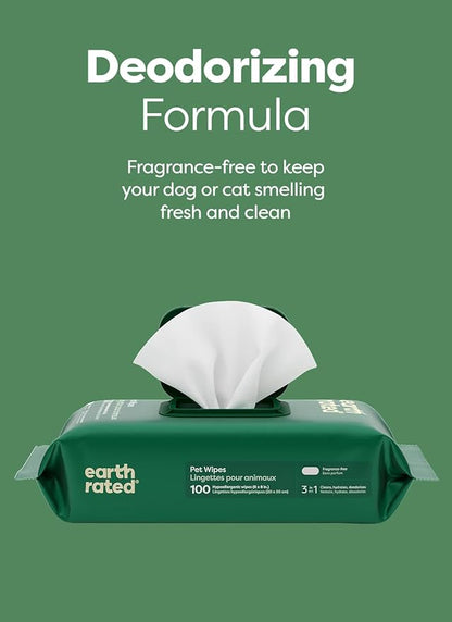 Earth Rated Pet Wipes for Dogs and Cats, Hypoallergenic, 3-in-1 Cleaning - Image 6