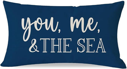 PANDICORN Summer Beach Throw Pillow Cover 12x20 Inch Sayings You Me and The Sea by PANDICORN
