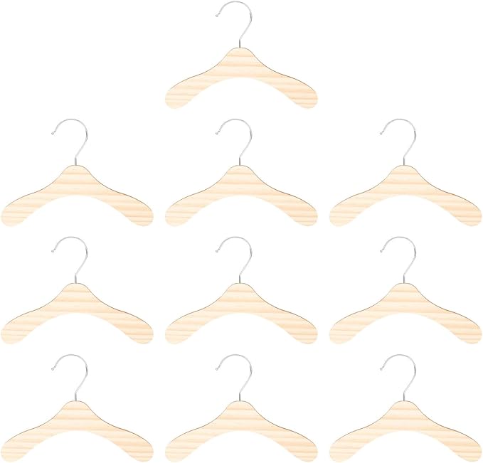 Toyvian 10pcs 8.66-inch Wooden Dog Hangers Large Pet Clothes Hangers Sturdy by Toyvian