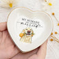 Gossby Custom Pet Portrait Watercolor Heart Ring Dish by Gossby