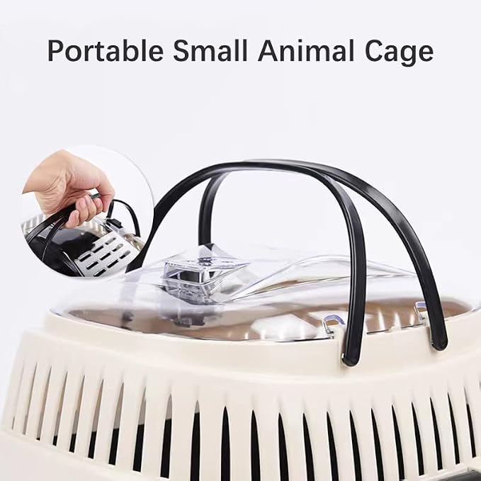 KAMEIOU Sky Blue Travel Small Animal Hamster Hedgehog Guinea Pig Cage Carrier - Image 2