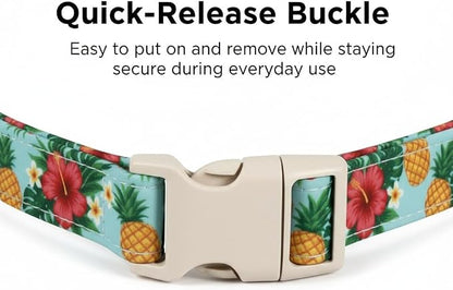 Summer Dog Collar with Tropical Pattern, Cute Dog Collar - Image 3