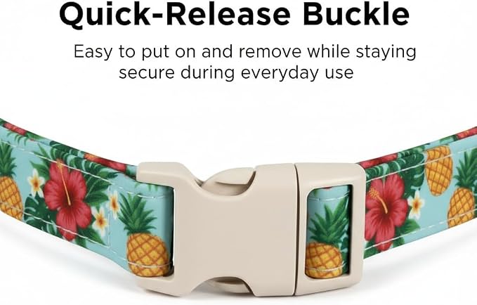 Summer Dog Collar with Tropical Pattern, Cute Dog Collar - Image 2