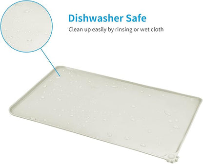 AUDWUD Silicone Waterproof Dog Cat Pet Feeding Mats, Anti-Slip Pet Bowl Mats - Image 5