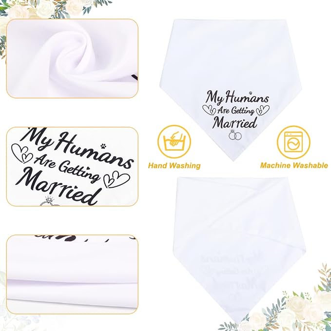 SZEE 2 Pack My Humans are Getting Married Dog Bandanas, Wedding or Engagement - Image 2