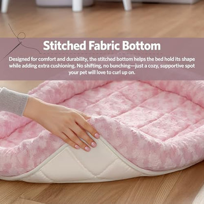 MidWest Homes for Pets QuietTime Fashion XXS Dog Bed – Pink Faux Fur Bolster - Image 5