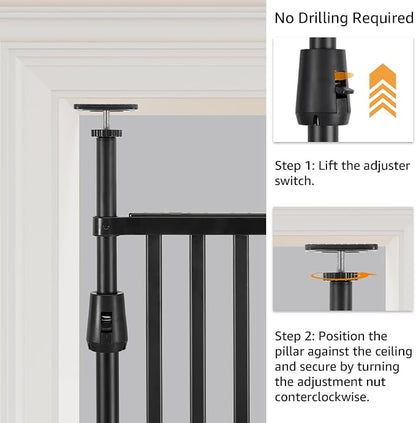 unipaws 75" High Extra Tall Cat Gate, Auto Closing and No Drilling Safety Gate - Image 2